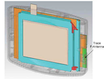 Antenna integrated into product, designed in CST microwave studio at LS Research Antenna integrated into product